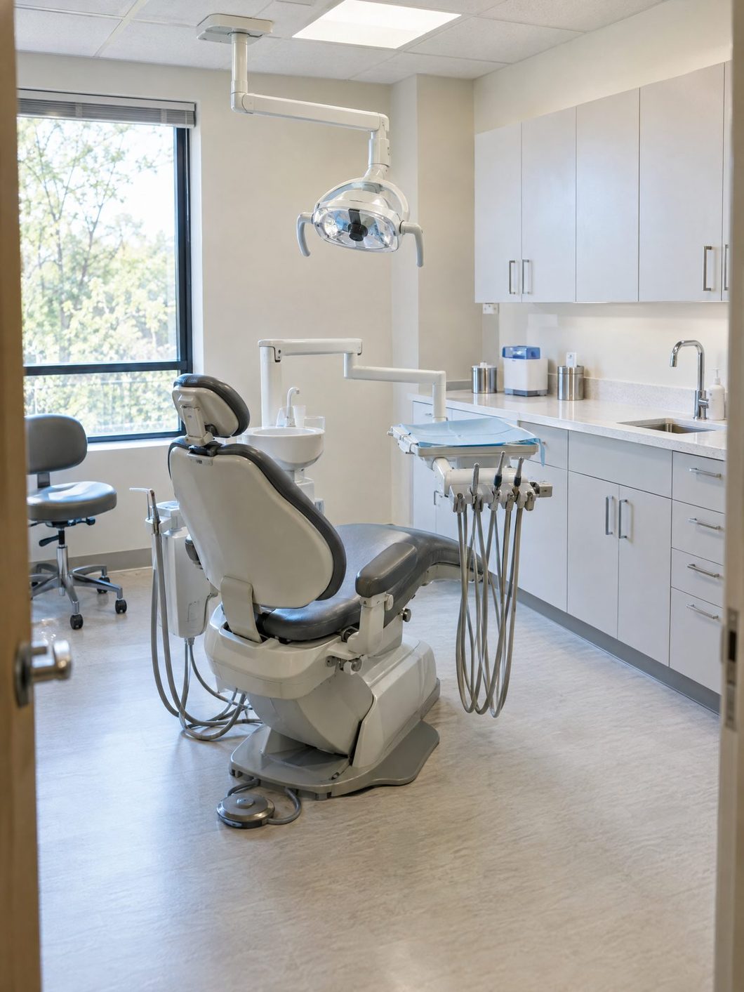 Clinic treatment room after a clean